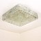 Große quadratische Einbau- Deckenlampe aus Strukturglas von JT Kalmar 4