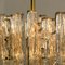Lámpara colgante de latón y cristal de hielo de JT Kalmar para ISA, años 70, Imagen 2