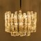 Brass & Ice Glass Pendant by J.T. Kalmar for ISA, 1970s 4