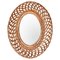 Mid-Century Modern Natural Fiber Oval Wall Mirror, France, 1960s, Image 1