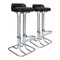 Tabourets de Bar Mid-Century en Cuir Chrome, Italie, 1970s, Set de 2 1