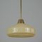 French Art Deco Cream Opaline Glass and Brass Pendants, 1930s, Set of 2 11