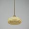 French Art Deco Cream Opaline Glass and Brass Pendants, 1930s, Set of 2 7