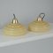 French Art Deco Cream Opaline Glass and Brass Pendants, 1930s, Set of 2 13