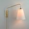 Verstellbare Mid-Century Messing & Stoff Wandlampe von JT Kalmar, 1960er 3