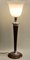 French Art Deco Table Lamp in Oak and Aluminium from Mazda, 1920s 2