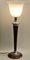 French Art Deco Table Lamp in Oak and Aluminium from Mazda, 1920s, Image 2