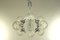 Mid-Century Atomic Space Age Chandelier in Glass & Chrome, 1960s or 1970s 1