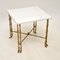 Vintage Brass & White Quartz Side or Coffee Table, Image 1
