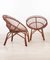Chaises Vintage en Osier et Bambou, 1950s, Set de 2 1