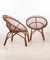 Vintage Wicker and Bamboo Chairs 1950s, Set of 2 1