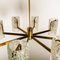 Mid-Century Brass and Blown Glass Chandelier from Hillebrand, 1960s 6
