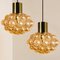 Amber Bubble Glass Pendant Lamp by Helena Tynell for Limburg, 1960s 16