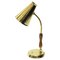 Oak and Brass Table Lamp from Asea, Sweden, 1950s, Image 1