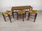 Rustic Style Bench and Stools by Charlotte Perriand, Set of 4, Image 1