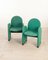 Sedie vintage in tessuto verde di Gufram, anni '80, set di 2, Immagine 1