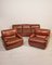Vintage Albion Sofa and Chairs in Leather from Saporiti Italia, 1980s, Set of 3 1