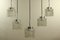 Lámparas colgantes MCM vintage de vidrio tubo de Doria Leuchten, años 60. Juego de 5, Imagen 3