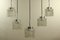 Vintage Glass Tube Pendant MCM Lamps from Doria Leuchten, 1960s, Set of 5 3