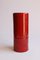 Red Cylindrical Ceramic Vase by Aldo Londi for Bitossi, Italy 1