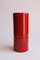 Vase Cylindrique Rouge en Céramique par Aldo Londi pour Bitossi, Italie 1