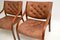 Fauteuils Vintage Scandinaves en Bois Courbé & Cuir, Set de 2 5