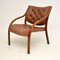 Vintage Scandinavian Bentwood & Leather Armchairs, Set of 2 9