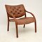 Vintage Scandinavian Bentwood & Leather Armchairs, Set of 2, Image 7