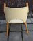 Berger-Shaped Armchair with Rounded Backrest in Light Beech with Yellow Vinyl & White Piping, 1960s 3