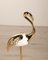 Golden Brass and Craft Wood Standing Flamingo, Image 2