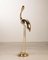 Golden Brass and Craft Wood Standing Flamingo, Image 4