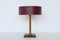 Lampe de Bureau en Cuir Rouge par Jacques Adnet, France, 1960 1