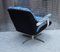 Vintage Black Leatherette & Blue Fabric Rotating Bucket Seat with Chromed Steel Frame, 1960s 5