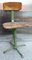 Mid-Century Green Painted Iron Frame & Beech Plywood Adjustable Workshop Swivel Chair, 1950s 5