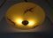 Lampada da soffitto rotonda in vetro e ottone, Germania, 1950, Immagine 4