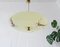 Round Ceiling Lamp in Glass and Brass, Germany 1950 2