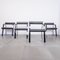 Chairs in Lacquered Wood, Metal & Black Leatherette, 1970s, Set of 4 2