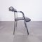 Stühle aus Lackiertem Holz, Metall & Schwarzem Kunstleder, 1970er, 4er Set 3
