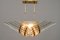 Modern Venini Style Trihedron Ceiling Lamp in Brass and Murano Glass, 1980s 2