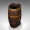 Antique English Victorian Oak Coopered Barrel Stick Stand 7