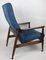 Vintage Blue High Armchair by Edmund Homa, 1970s 4