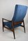 Vintage Blue High Armchair by Edmund Homa, 1970s 9