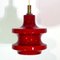 Vintage Blood Red Glass Ceiling Lamp, 1970s, Image 1