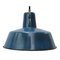 Lampe à Suspension Industrielle Vintage en Email Bleu 1