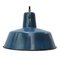 Vintage Industrial Blue Enamel Pendant Lamp 1