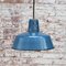Lampe à Suspension Industrielle Vintage en Email Bleu 4