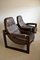 Mid-Century Modern Brazilian Mahogany and Leather Lounge Chairs from Percival Lafer, Set of 2, Image 1