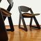 Italian Dining Chairs in Wood & Velvet, 1980s, Set of 6, Image 7