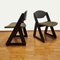 Italian Dining Chairs in Wood & Velvet, 1980s, Set of 6, Image 10
