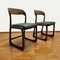 Chaises de Salon Trineau en Cuir Noir de Baumann, France, 1960s, Set de 2 1